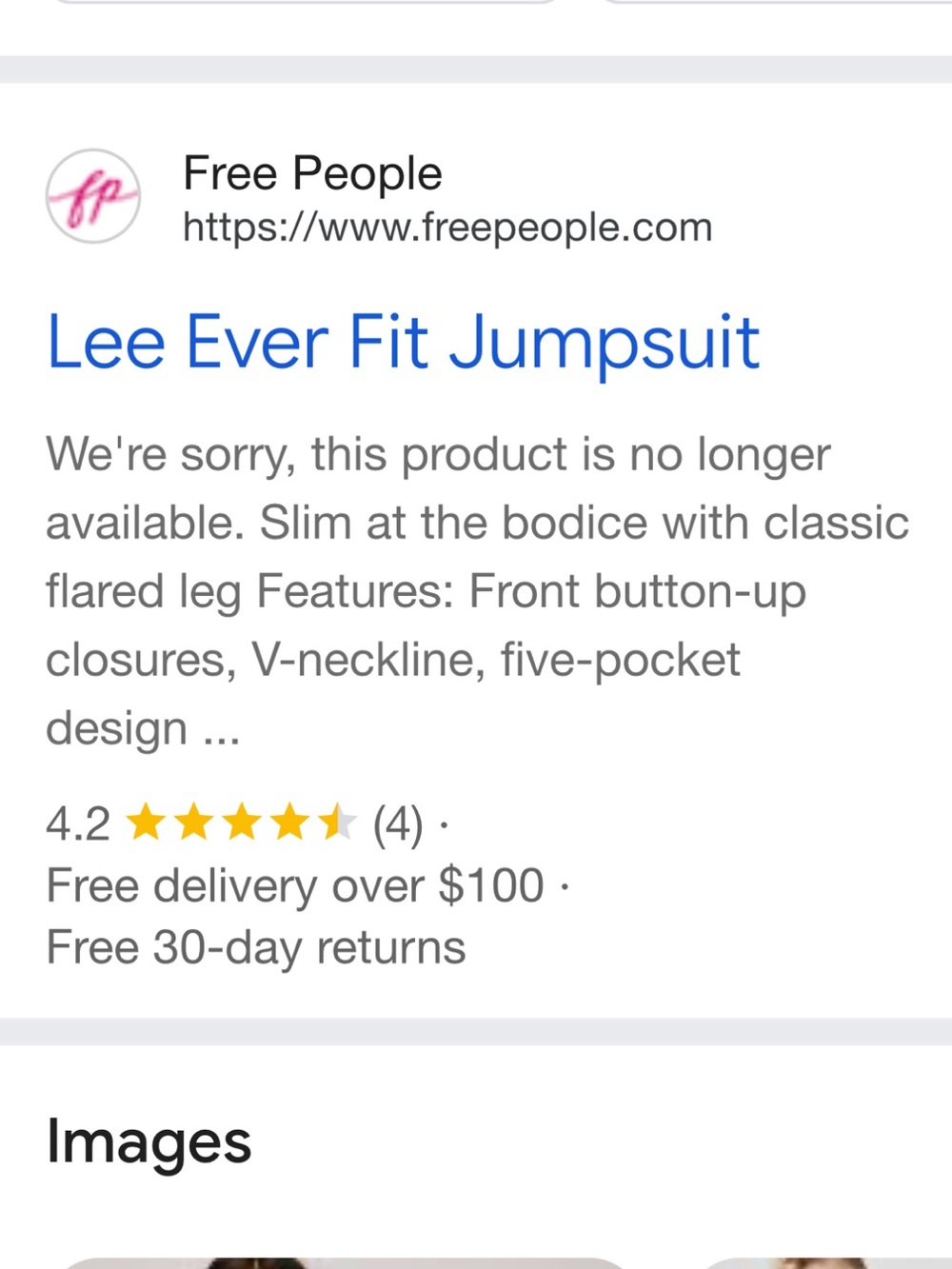 Free People Lee Ever Fit Women’s Jumpsuit $70.00 Size Small Runs Small - Picture 15 of 15